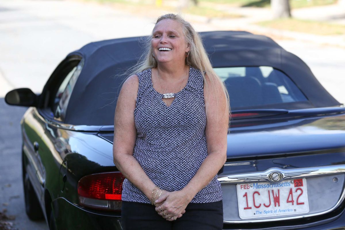 Grubhub driver Pam Bennett on October 21, 2021 in Springfield. Photo by Angela Rowlings